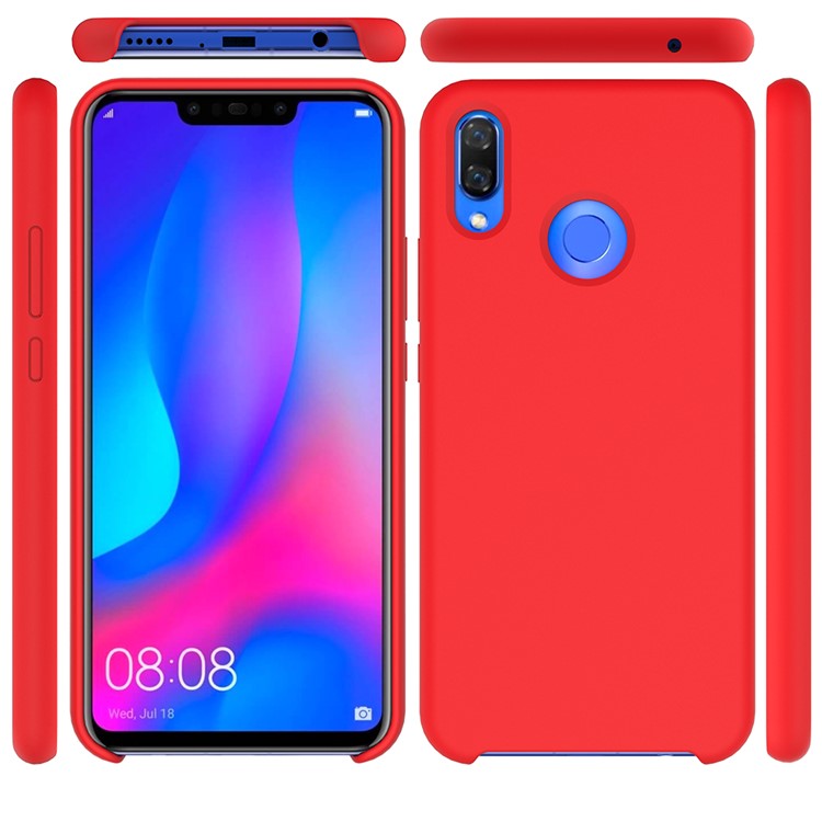 Liquid Silicone Protector Shell for Huawei nova 3 - Red-5
