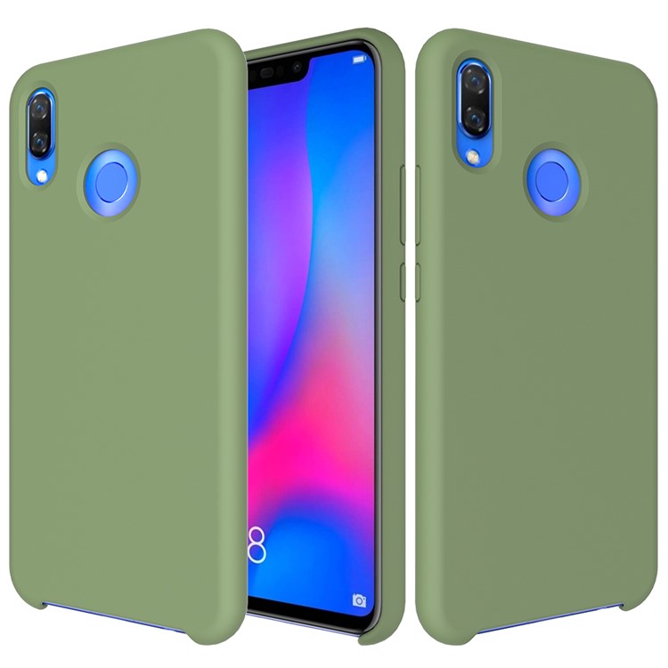 Liquid Silicone Protector Cell Phone Case for Huawei nova 3 - Green-1