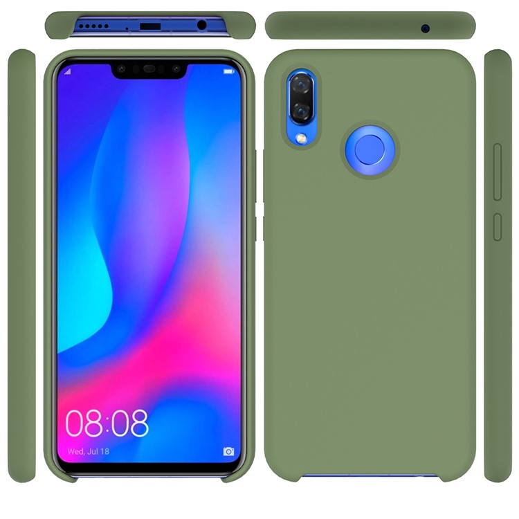 Liquid Silicone Protector Cell Phone Case for Huawei nova 3 - Green-5