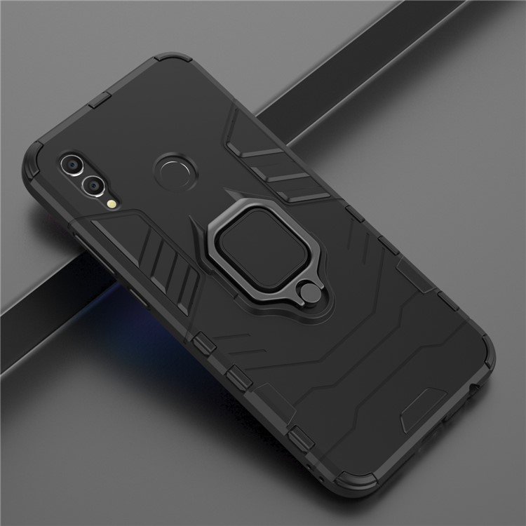 TPU + PC Hybrid Case with Finger Ring Kickstand for Huawei Honor 10 Lite - Black-7