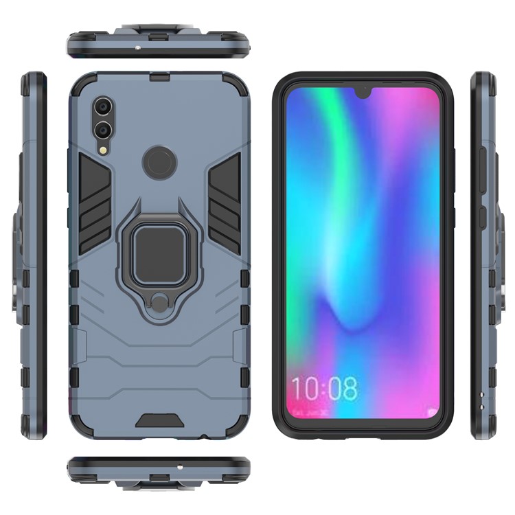 TPU + PC Hybrid Shell Case with Finger Ring Kickstand for Huawei Honor 10 Lite - Dark Blue-2
