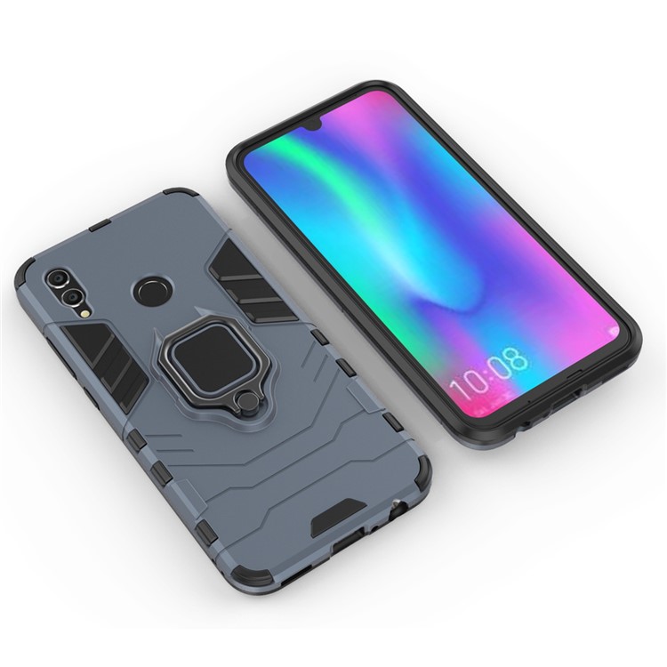TPU + PC Hybrid Shell Case with Finger Ring Kickstand for Huawei Honor 10 Lite - Dark Blue-4