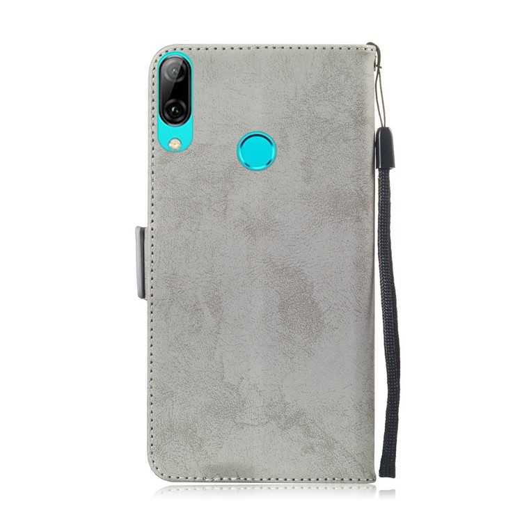 Vintage Pattern Printing PU Leather Wallet Shell for Huawei P Smart (2019) / Honor 10 Lite - Grey-3