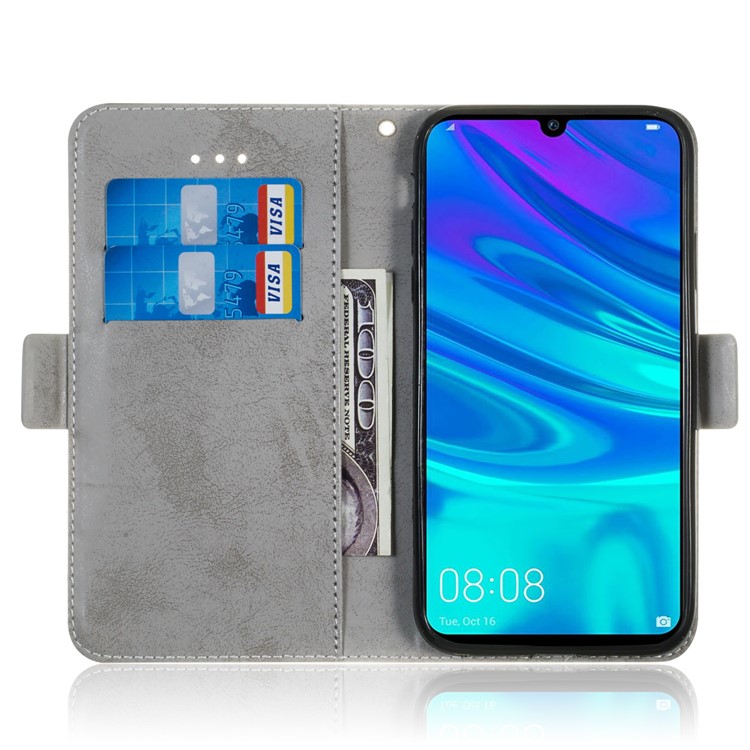 Vintage Pattern Printing PU Leather Wallet Shell for Huawei P Smart (2019) / Honor 10 Lite - Grey-9