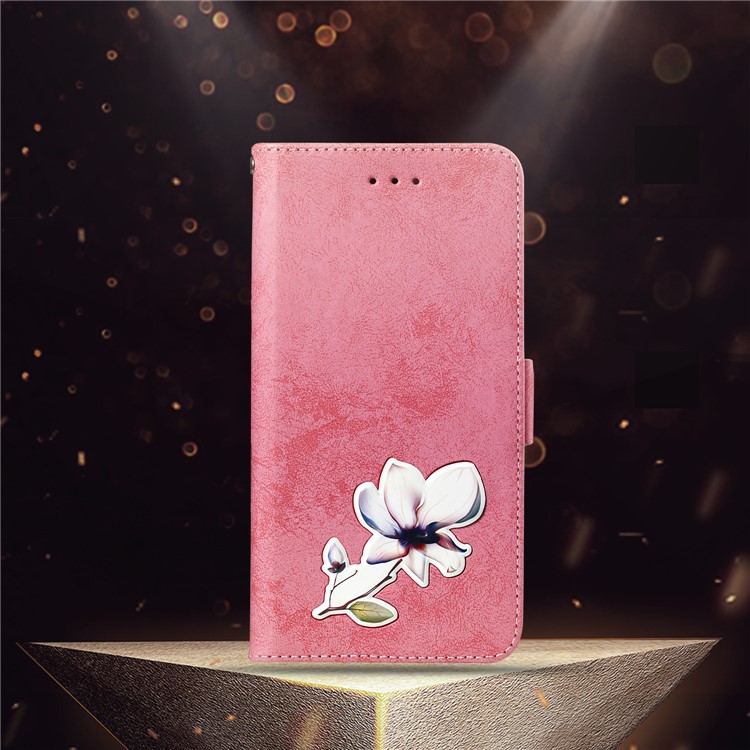 Vintage Pattern Printing PU Leather Cover with Stand for Huawei P Smart (2019) / Honor 10 Lite - Pink-11