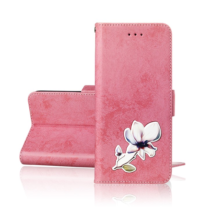 Vintage Pattern Printing PU Leather Cover with Stand for Huawei P Smart (2019) / Honor 10 Lite - Pink-4