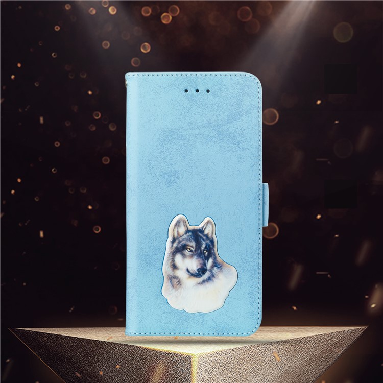 Vintage Pattern Printing PU Leather Phone Casing for Huawei P Smart (2019) / Honor 10 Lite - Baby Blue-11