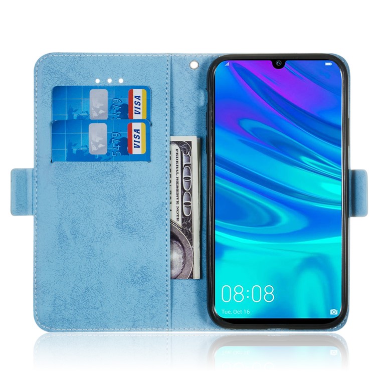Vintage Pattern Printing PU Leather Phone Casing for Huawei P Smart (2019) / Honor 10 Lite - Baby Blue-9