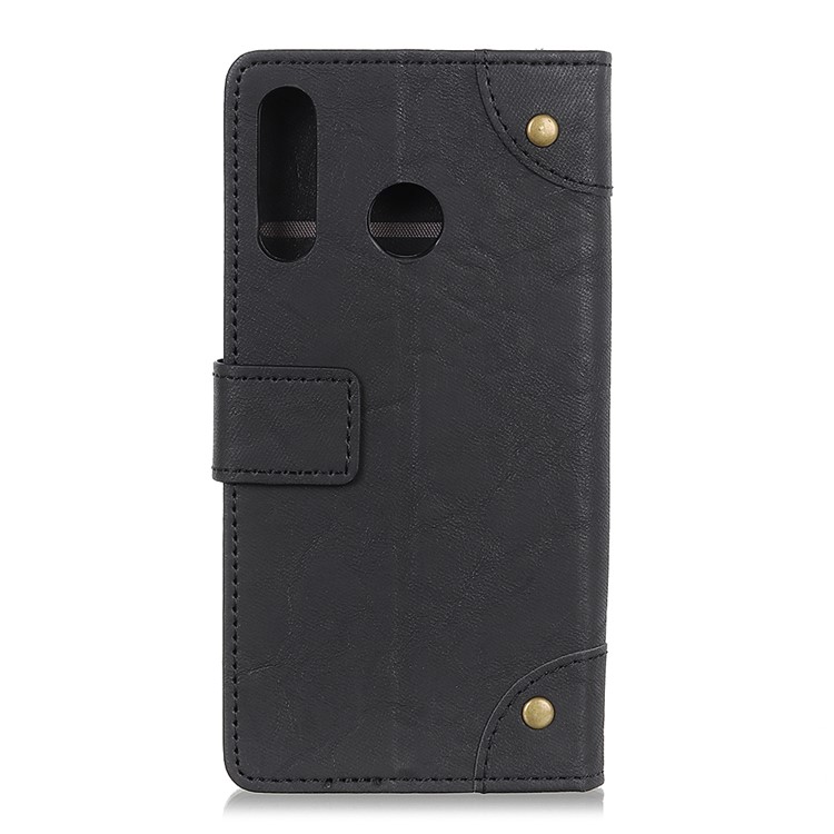 Retro Style Leather Magnetic Stand Wallet Case for Huawei P30 Lite - Black-3