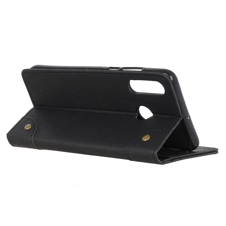 Retro Style Leather Magnetic Stand Wallet Case for Huawei P30 Lite - Black-5
