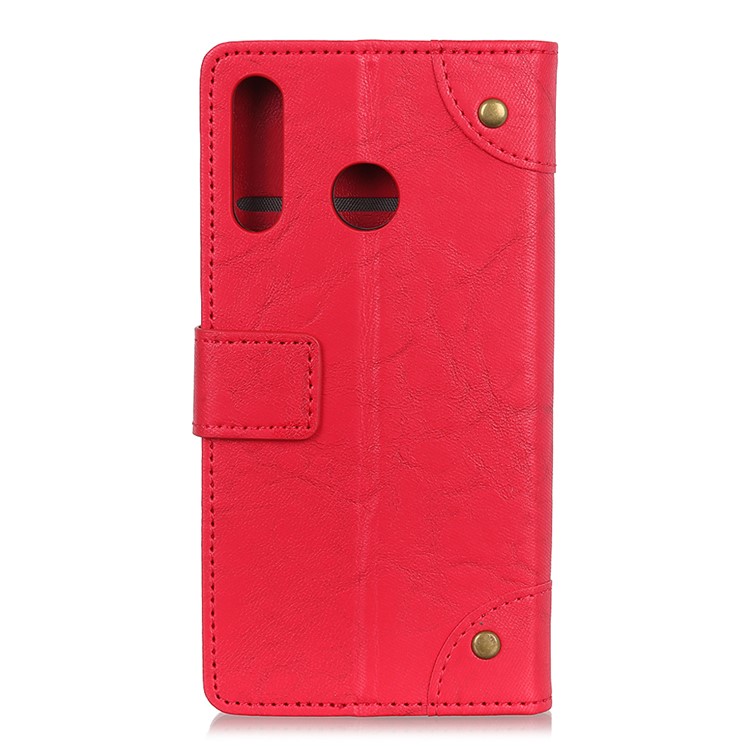 Retro Style Leather Magnetic Stand Wallet Cover for Huawei P30 Lite - Red-3