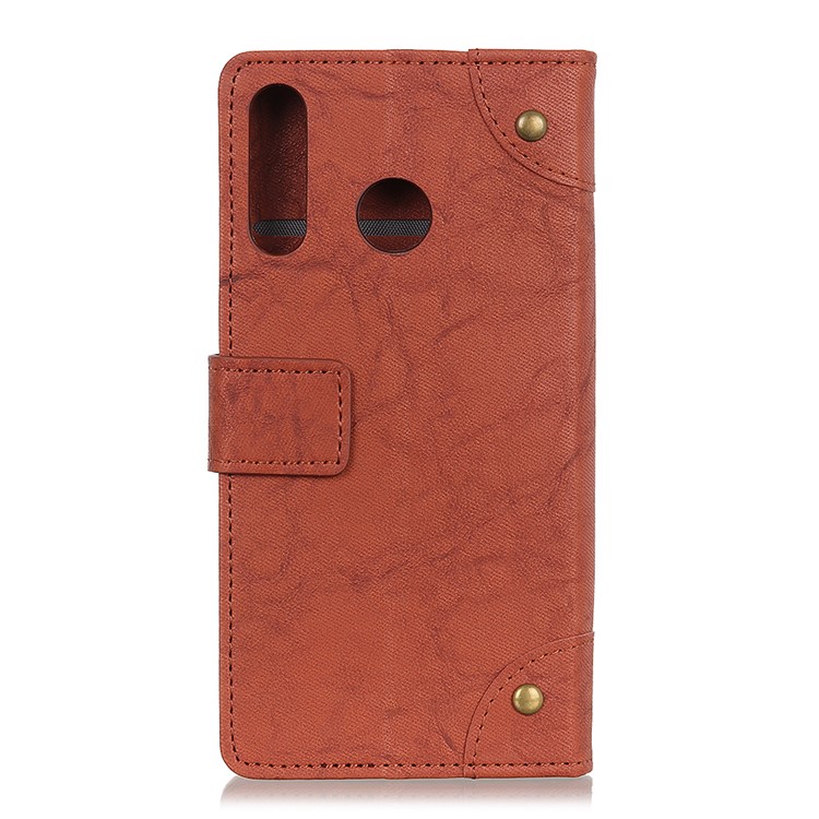 Vintage Style Leather Magnetic Stand Wallet Casing for Huawei P30 Lite - Brown-3