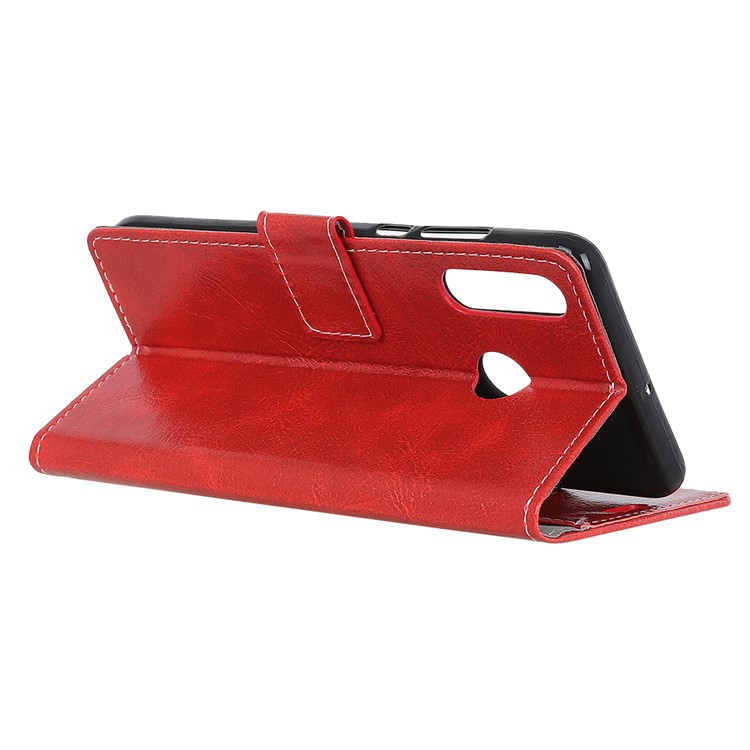 Crazy Horse Vintage Leather Wallet Phone Cover for Huawei P30 Lite - Red-4