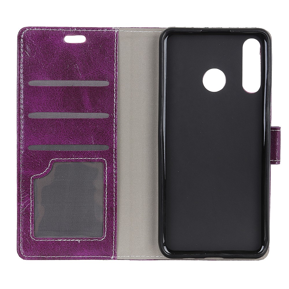 Crazy Horse Vintage Leather Mobile Phone Shell for Huawei P30 Lite/nova 4e/P30 Lite New Edition - Purple-3