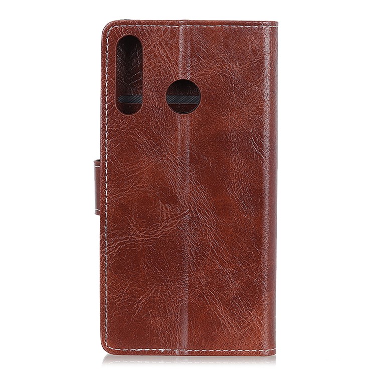 Crazy Horse Vintage Leather Case with Wallet Stand for Huawei P30 Lite - Brown-2