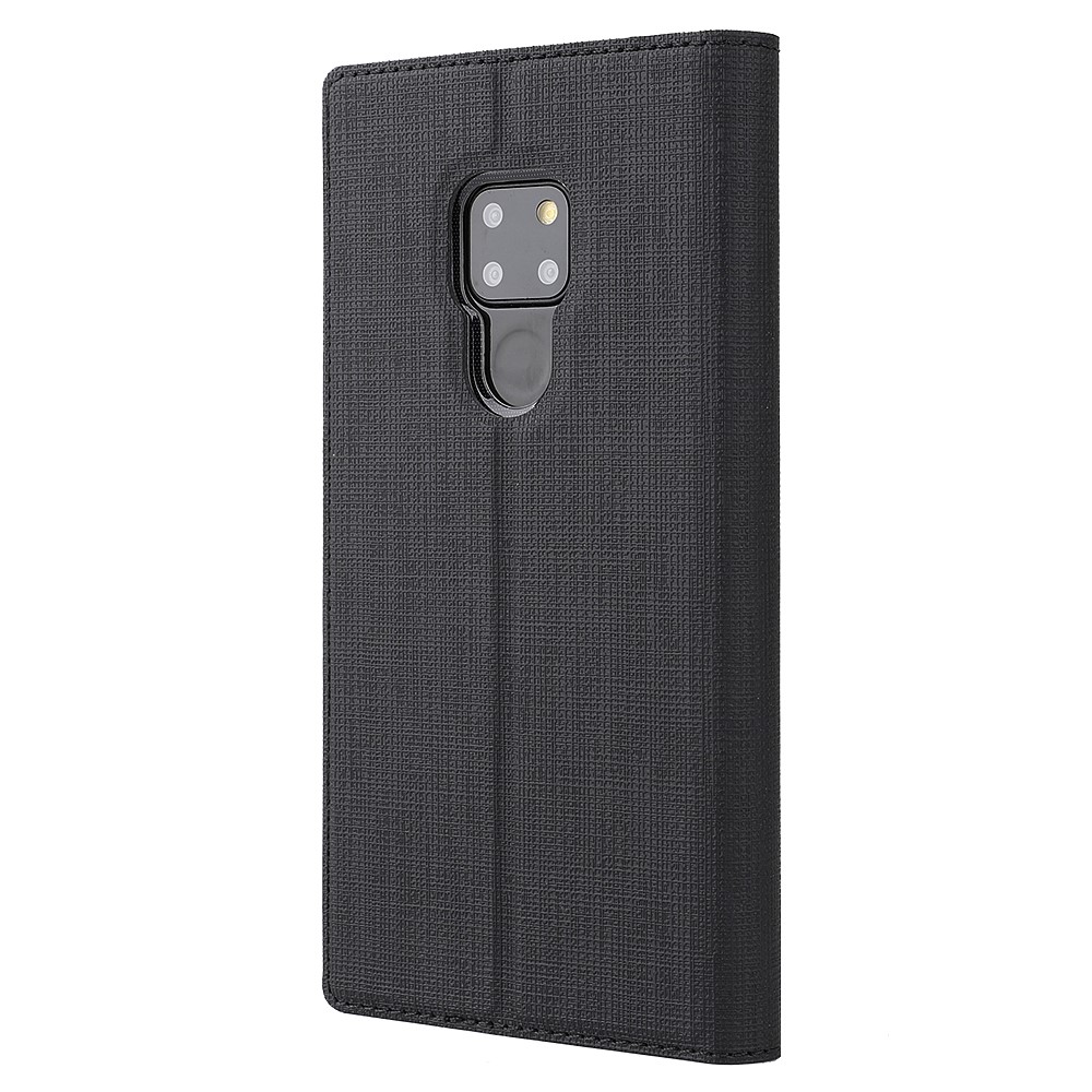 VILI DMX Janela Vista Cruz Textura Couro Stand Case Para Huawei Mate 20 X - Preto-3