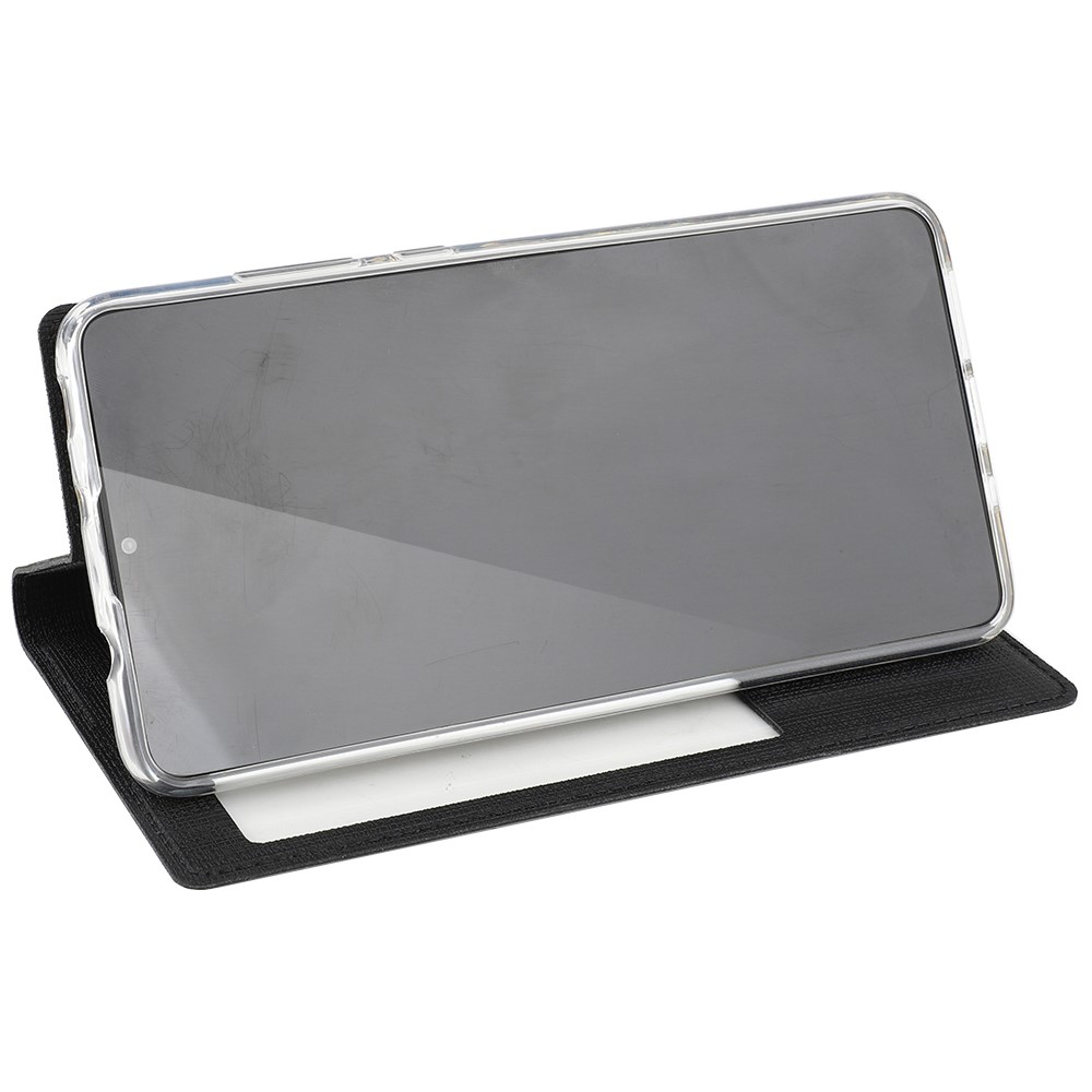 VILI DMX Janela Vista Cruz Textura Couro Stand Case Para Huawei Mate 20 X - Preto-4