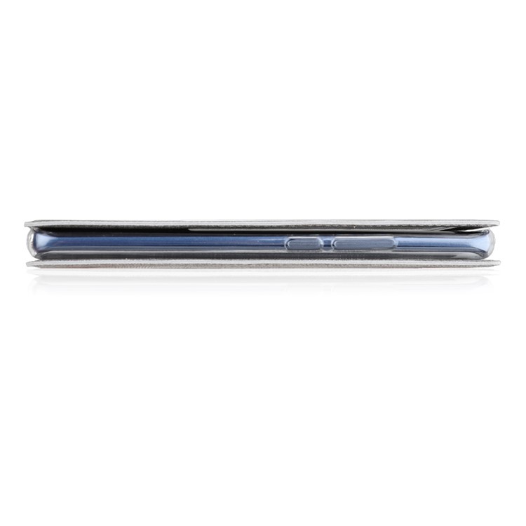 VILI DMX Window View Cross Texture Leather Stand Cover for Huawei Mate 20 X - Grey-10