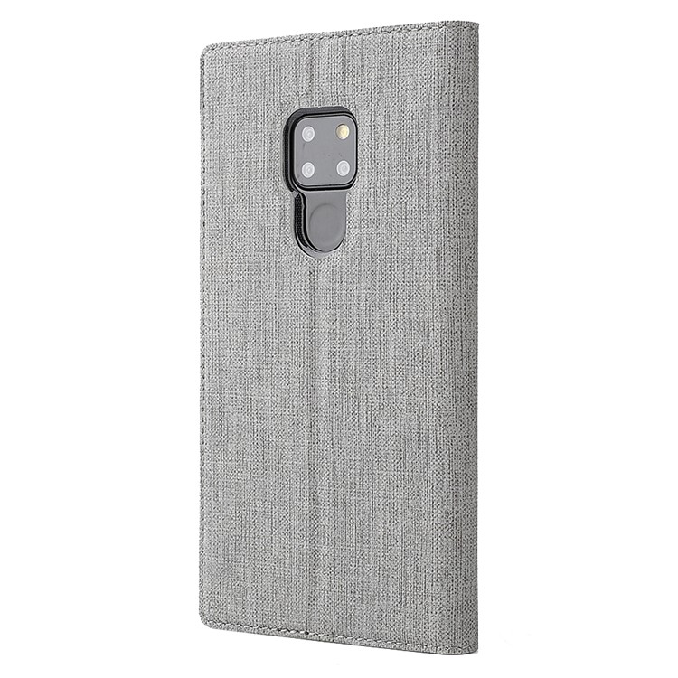 VILI DMX Window View Cross Texture Leather Stand Cover for Huawei Mate 20 X - Grey-3
