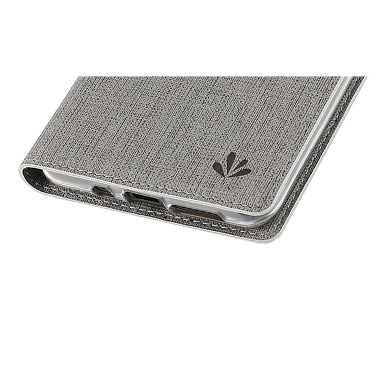 VILI DMX Window View Cross Texture Leather Stand Cover for Huawei Mate 20 X - Grey-9