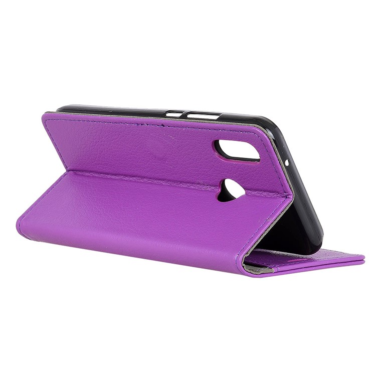 Litchi Texture Leather Cover Case with Wallet Stand for Huawei Y7 (2019) - Purple-6