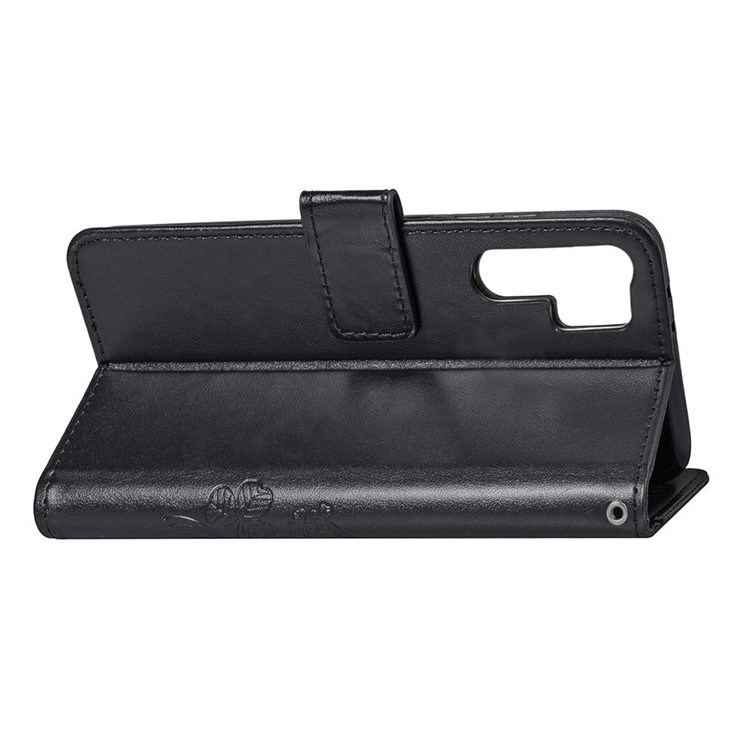 Imprint Clover Pattern Leather Wallet Case for Huawei P30 Pro - Black-6