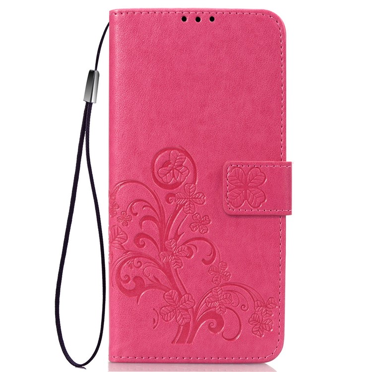 Imprint Clover Pattern Leather Wallet Shell for Huawei P30 Pro - Rose-2