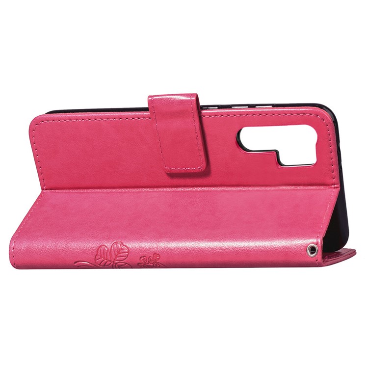 Imprint Clover Pattern Leather Wallet Shell for Huawei P30 Pro - Rose-6