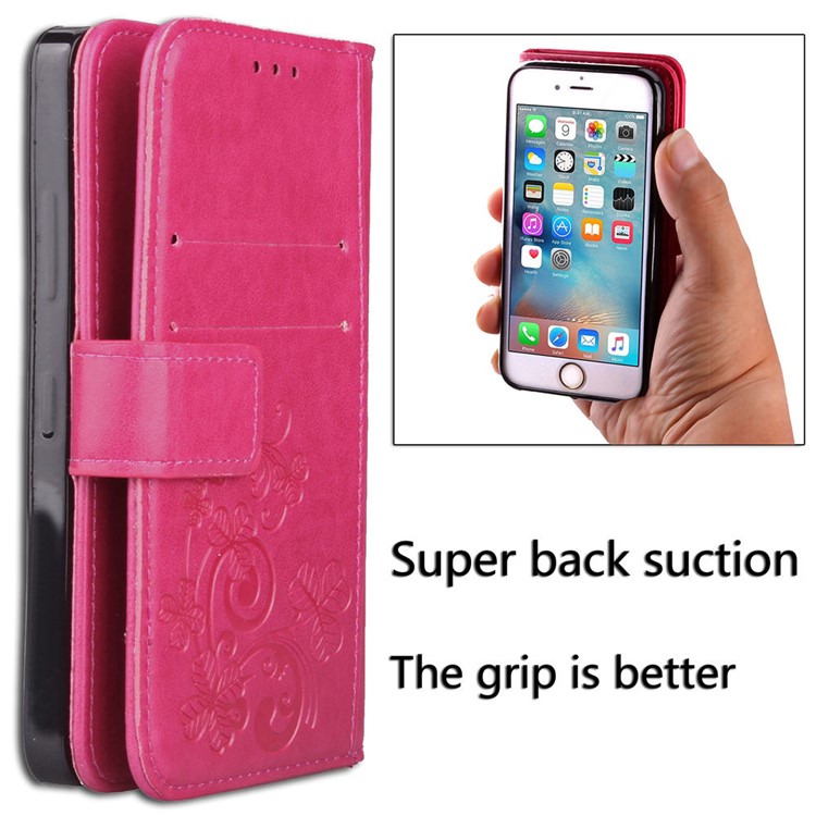 Imprint Clover Pattern Leather Wallet Shell for Huawei P30 Pro - Rose-8