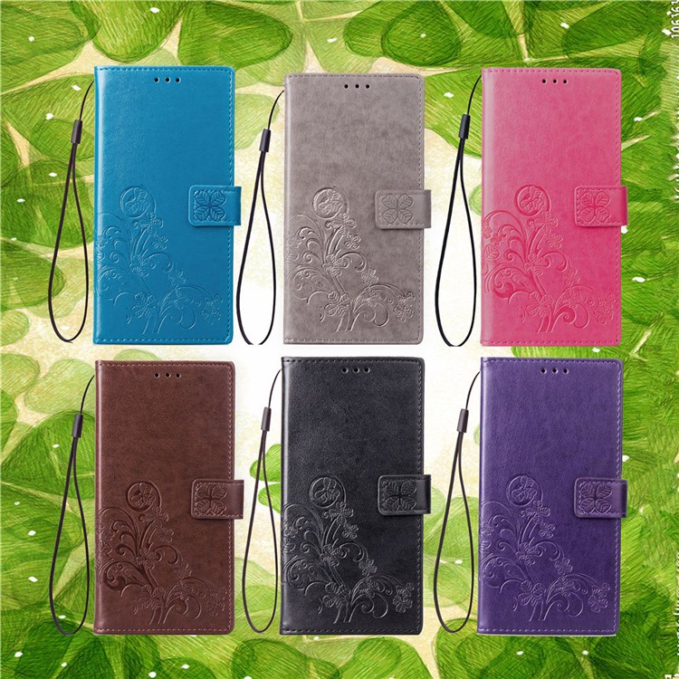 Imprint Clover Pattern Leather Wallet Case for Huawei Honor 10 Lite / P Smart (2019) - Black-14