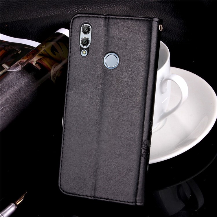 Imprint Clover Pattern Leather Wallet Case for Huawei Honor 10 Lite / P Smart (2019) - Black-9