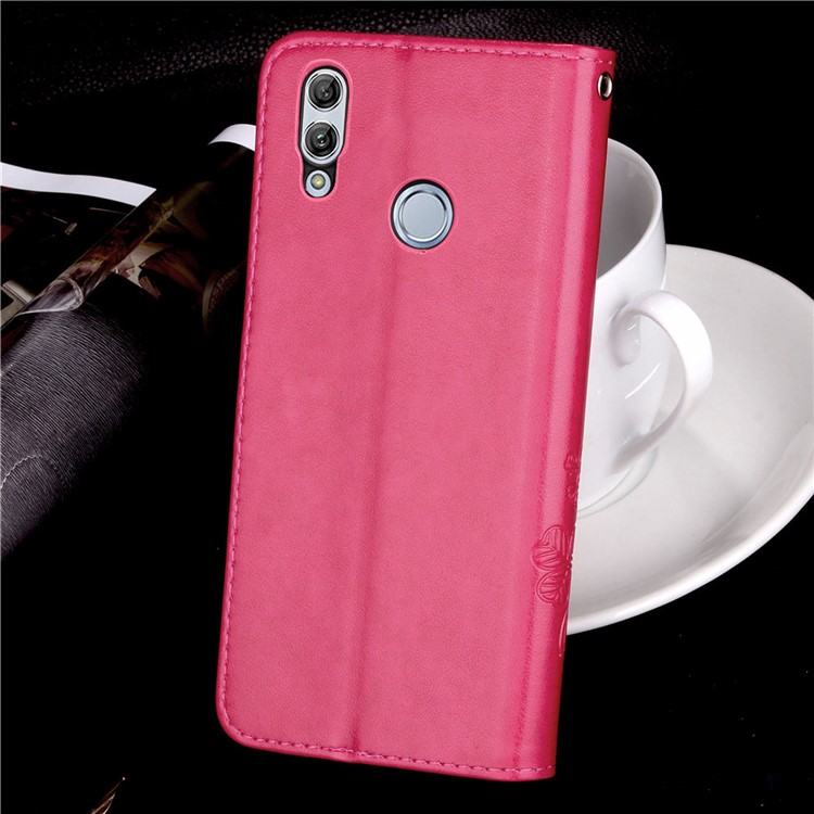 Imprint Clover Pattern Leather Wallet Shell for Huawei Honor 10 Lite / P Smart (2019) - Rose-11