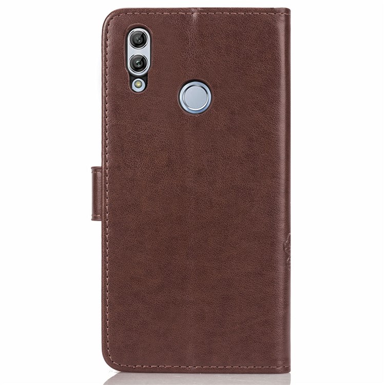 Impressão Trevo Padrão Carteira De Couro Caso De Telefone Celular Para Huawei Honor 10 Lite / P Inteligente (2019) - Castanho-3