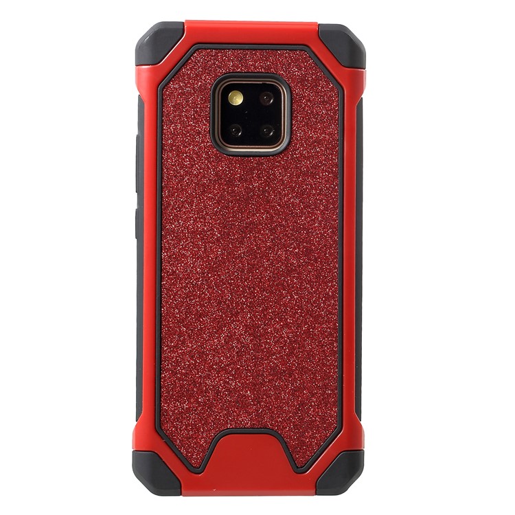 Glitter Powder Drop Resistant PC TPU Hybrid Mobile Casing for Huawei Mate 20 Pro - Red-2