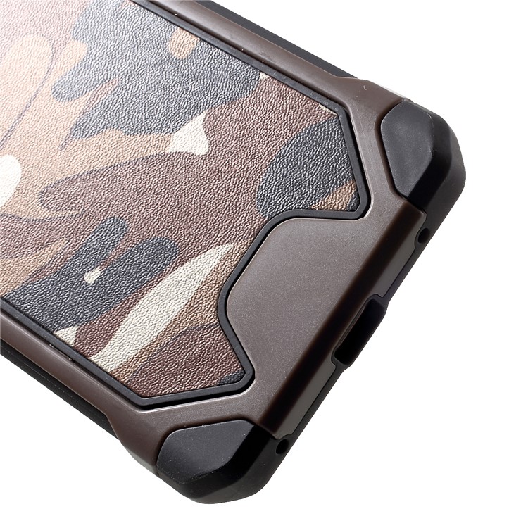 Camouflage Pattern Leather Coated PC TPU Hybrid Phone Case for Huawei Mate 20 Pro - Brown-6