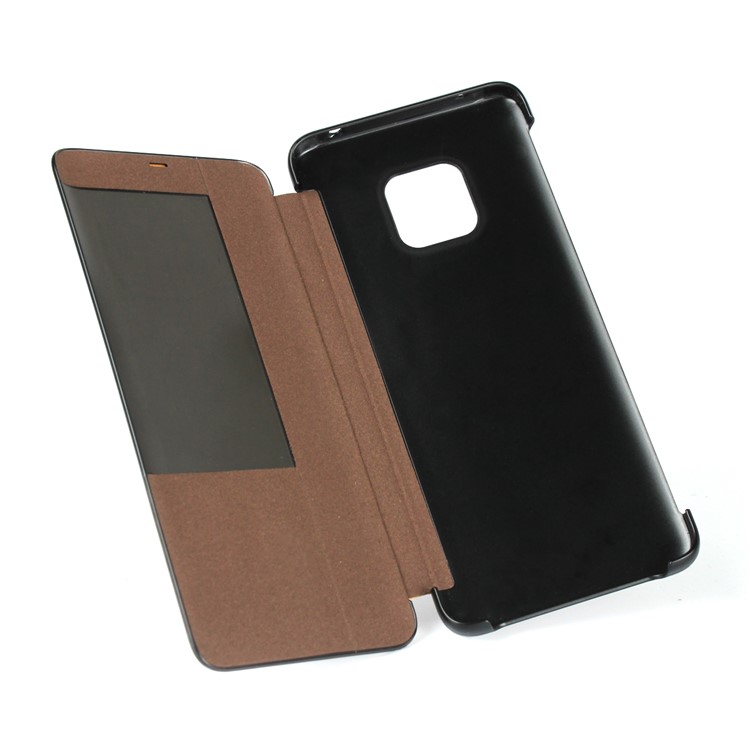 Ver Ventana Litchi Piel Cubierta De Cuero Genuino Para Huawei Mate 20 Pro - Café-14