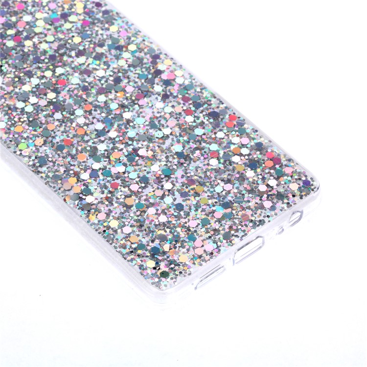 Glitter Sequins Glossy Acrylic + TPU Hybrid Casing for Huawei P30 - Silver-3