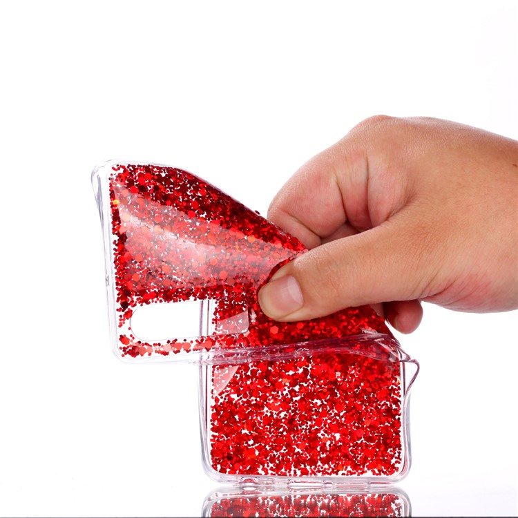 Glitter Sequins Glossy Acrylic + TPU Hybrid Back Case for Huawei P30 - Red-5