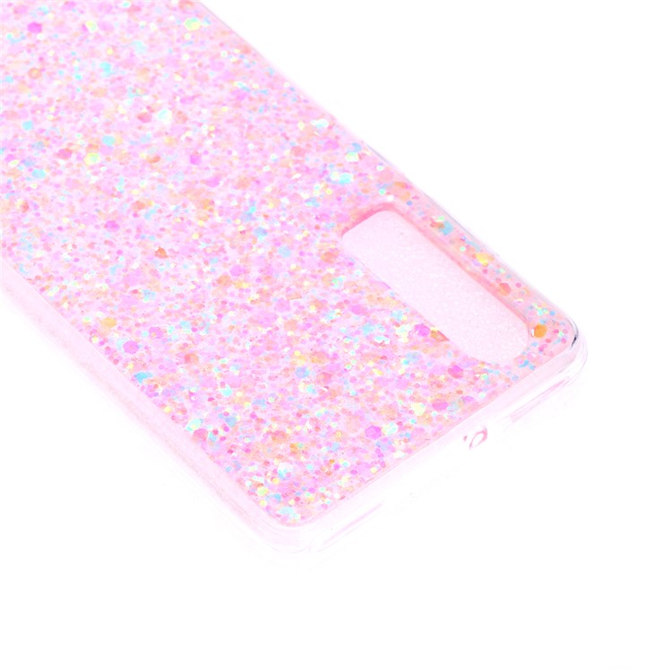 Glitter Sequins Glossy Acrylic + TPU Hybrid Protective Cover for Huawei P30 - Pink-4