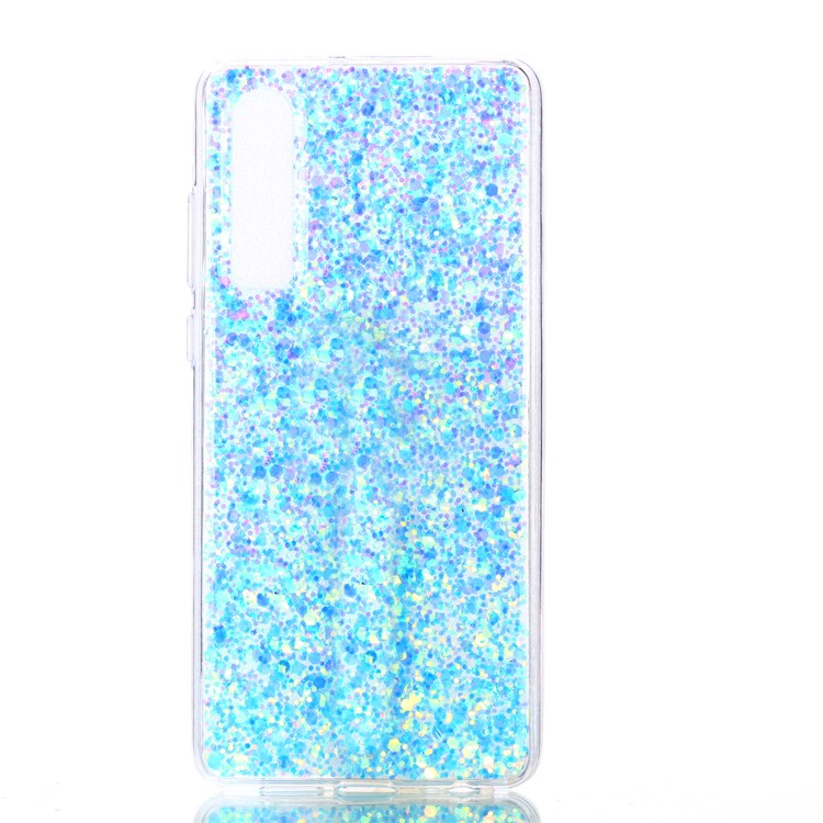 Glitter Sequins Glossy Acrylic + TPU Hybrid Protection Shell for Huawei P30 - Blue-2
