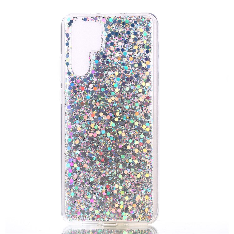 Glitter Sequins Glossy Acrylic + TPU Hybrid Cover for Huawei P30 Pro - Silver-2