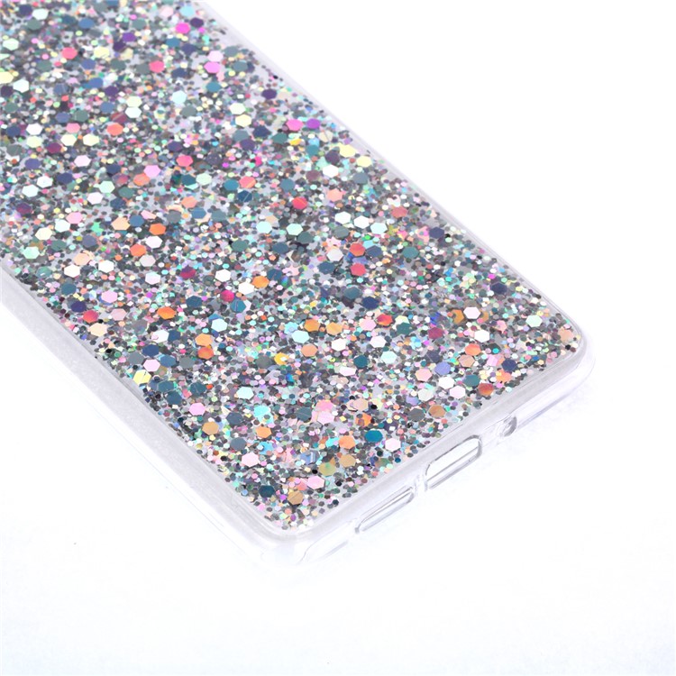 Glitter Sequins Glossy Acrylic + TPU Hybrid Cover for Huawei P30 Pro - Silver-3