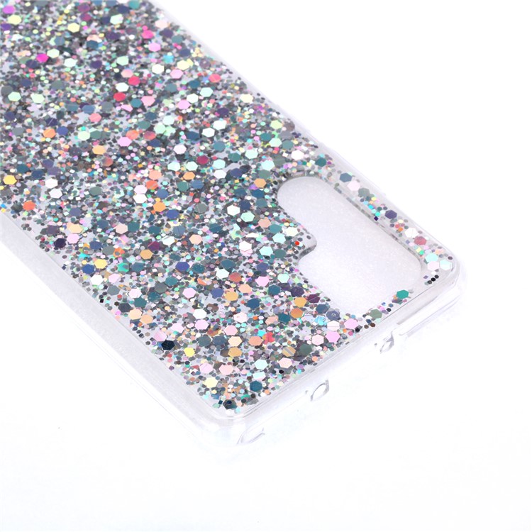 Glitter Sequins Glossy Acrylic + TPU Hybrid Cover for Huawei P30 Pro - Silver-4
