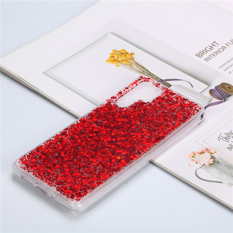 Glitter Sequins Glossy Acrylic + TPU Hybrid Back Case for Huawei P30 Pro - Red-1