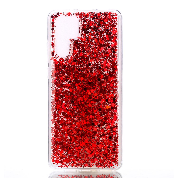 Glitter Sequins Glossy Acrylic + TPU Hybrid Back Case for Huawei P30 Pro - Red-2