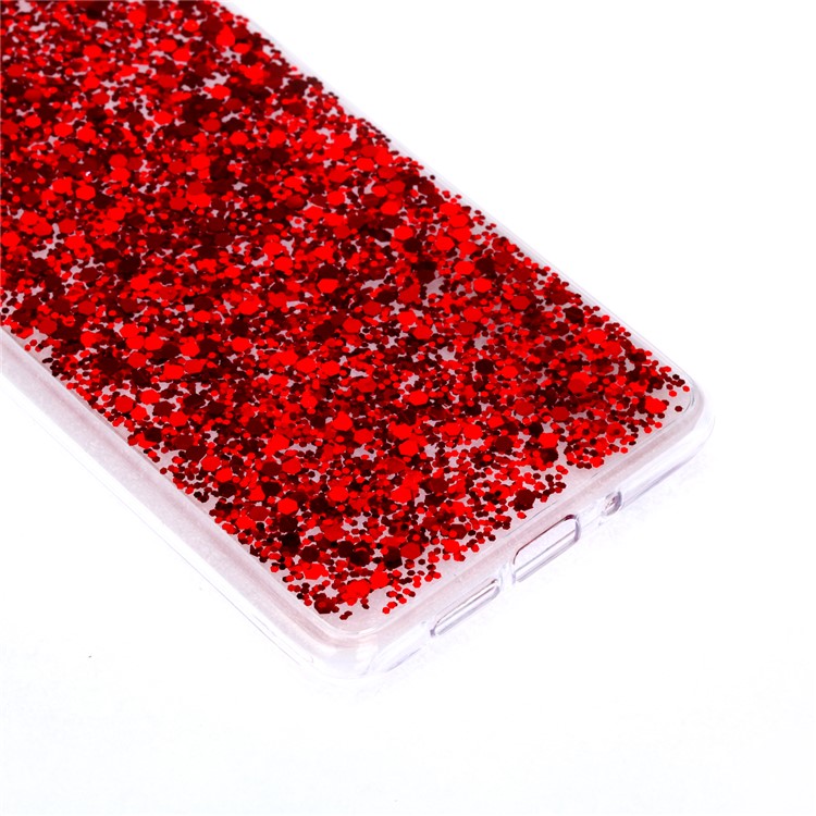 Glitter Sequins Glossy Acrylic + TPU Hybrid Back Case for Huawei P30 Pro - Red-3