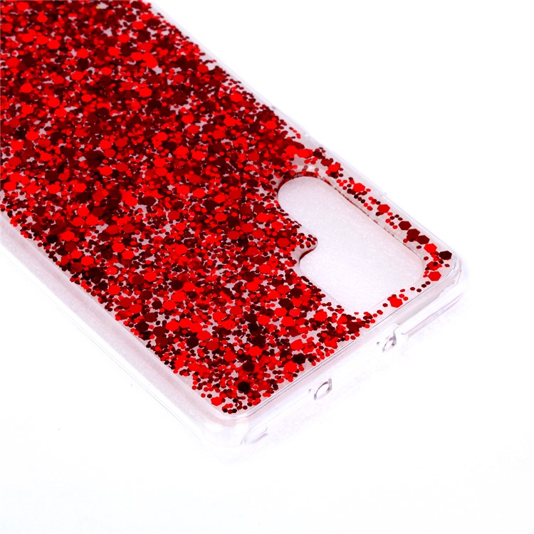 Glitter Sequins Glossy Acrylic + TPU Hybrid Back Case for Huawei P30 Pro - Red-4
