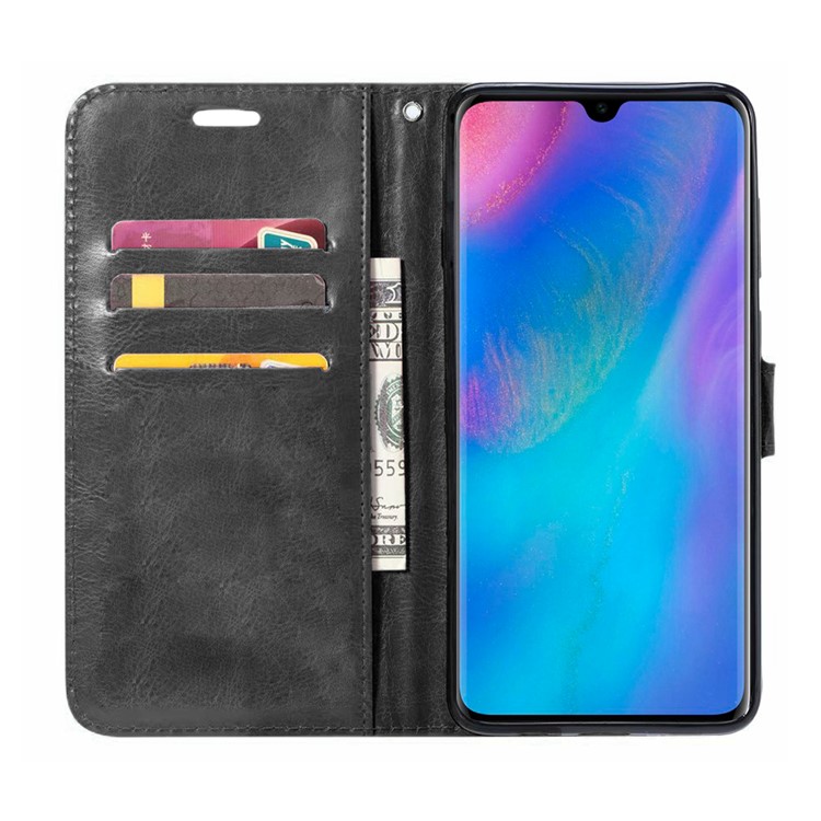 ENKAY Crazy Horse PU Leather Protective Case for Huawei P30 - Black-3