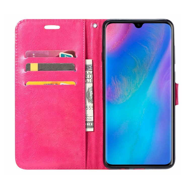 ENKAY Crazy Horse PU Leather Protective Cover for Huawei P30 - Rose-3