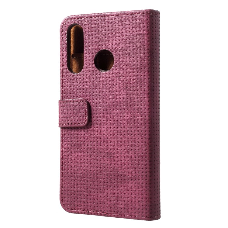 Mesh Pattern Retro Leather Wallet Stand Case for Huawei P30 Lite - Red-2